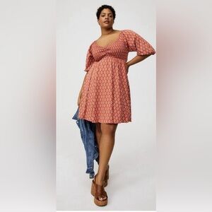 Torrid Brown Peasant Sleeve Dress 3X
